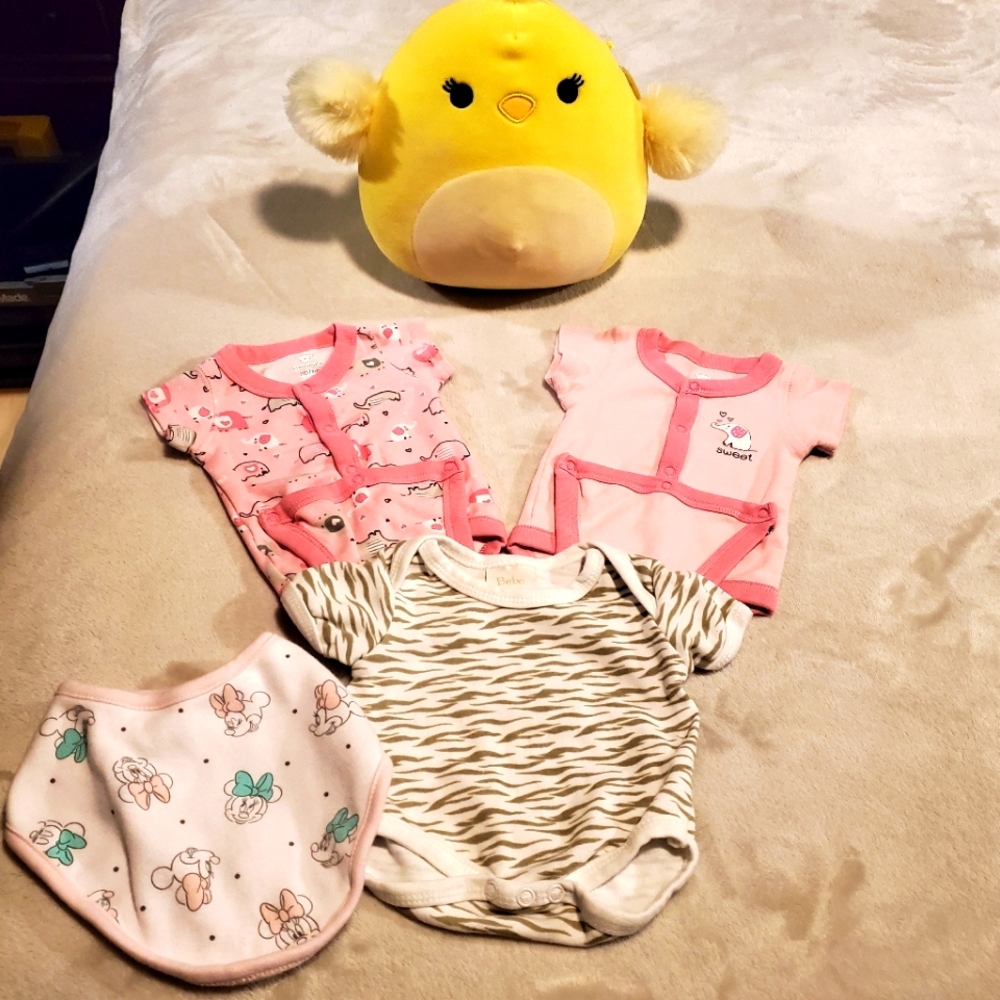 Bebe Bonito and Koala Baby onesies and bib